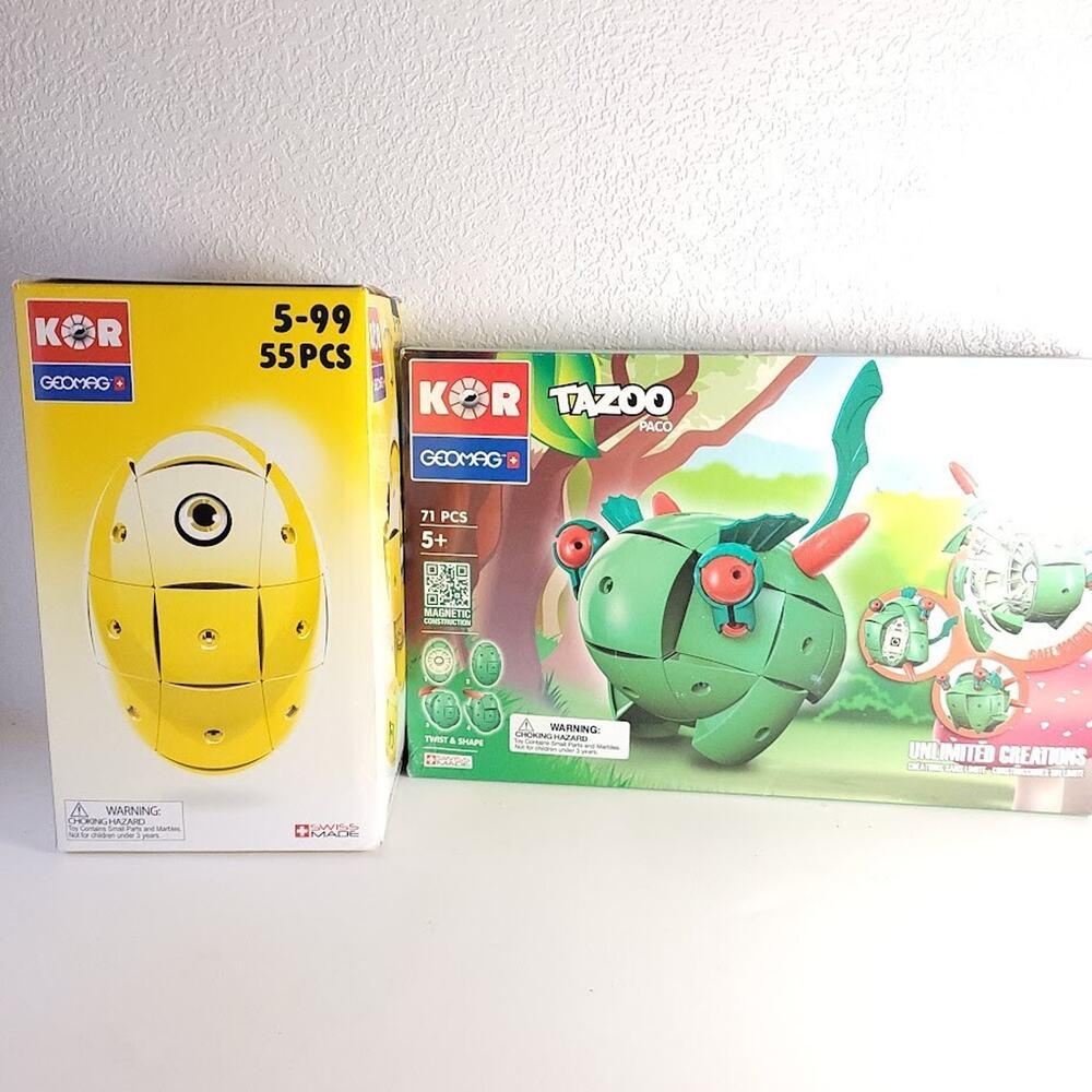 Tazoo Kor Geomag Toco & Paco Toy Bundle – Lot of 2 NEW in Box STEM Building Set
